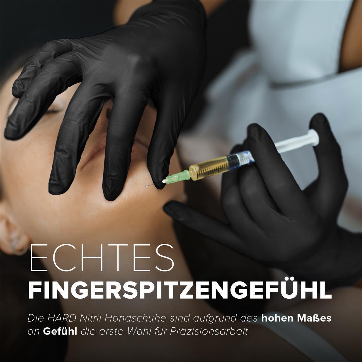 Einweg-Nitril-Handschuhe Größe S, Puderfrei und Latexfrei, Einmalhandschuhe Untersuchungshandschuhe 100 st - Schwarz - Hard-Germany