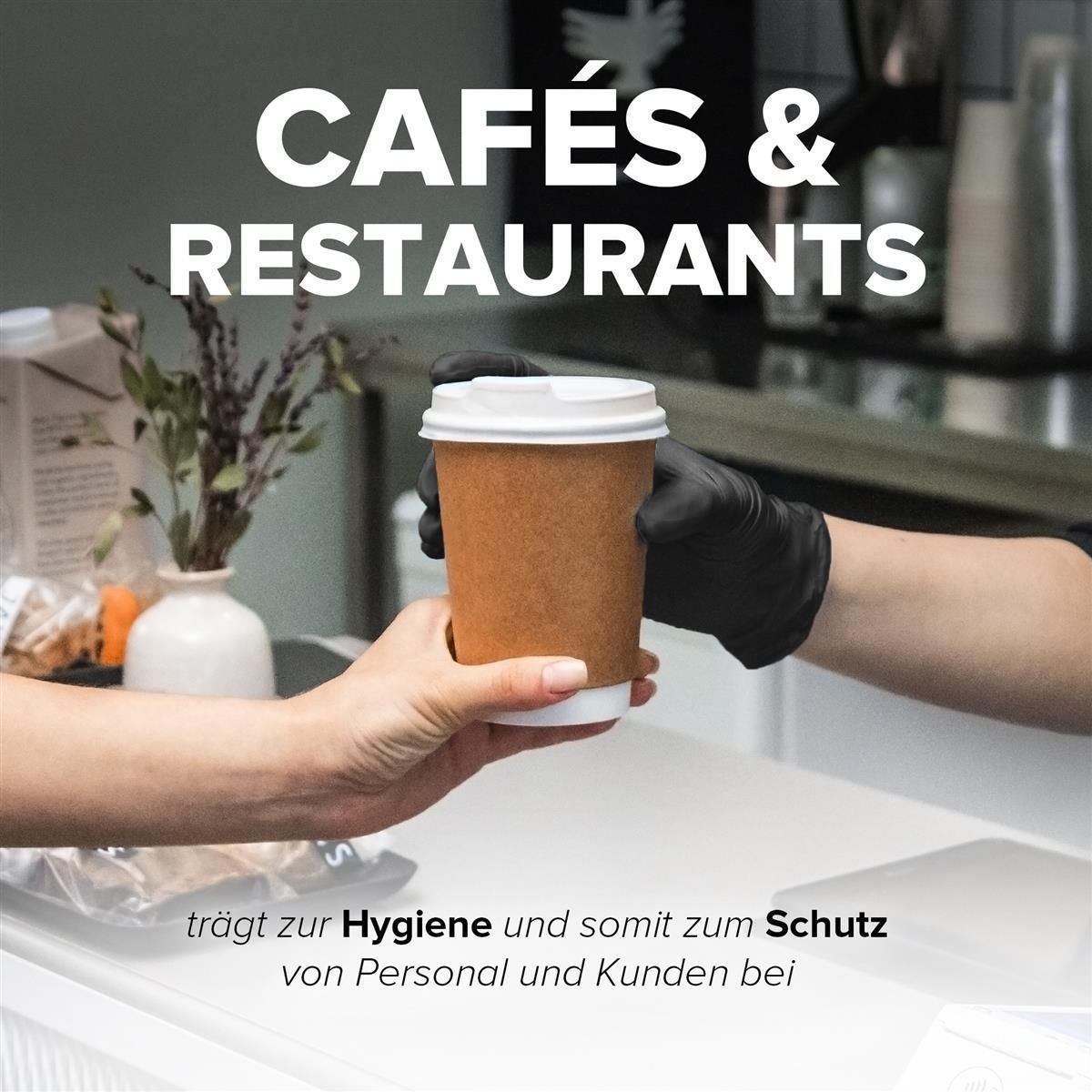 Einweg-Nitril-Handschuhe Größe S, Puderfrei und Latexfrei, Einmalhandschuhe Untersuchungshandschuhe 100 st - Schwarz - Hard-Germany