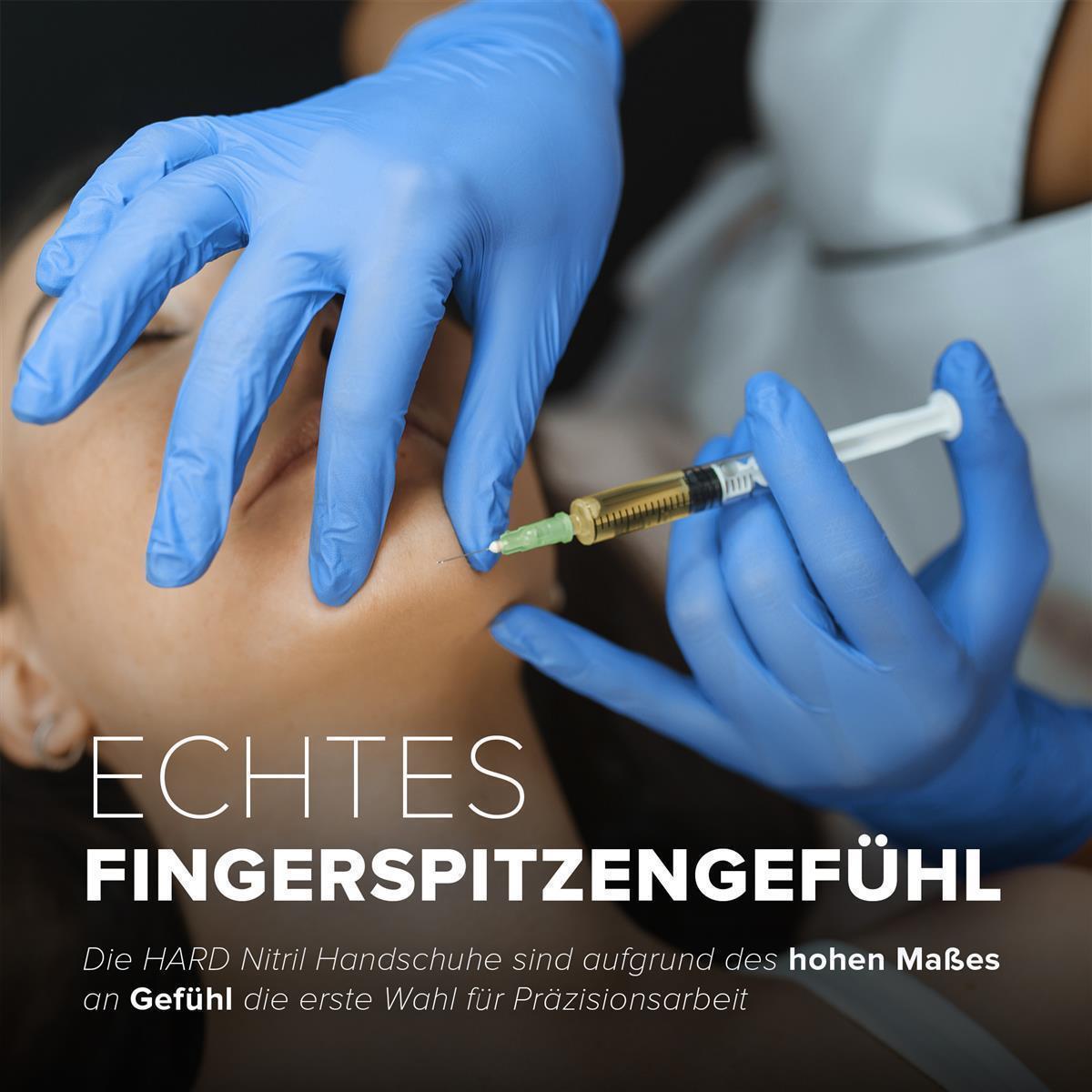 Einweg-Nitril-Handschuhe Größe XXL, Puderfrei und Latexfrei, Einmalhandschuhe Untersuchungshandschue 100 st - Blau - Hard-Germany
