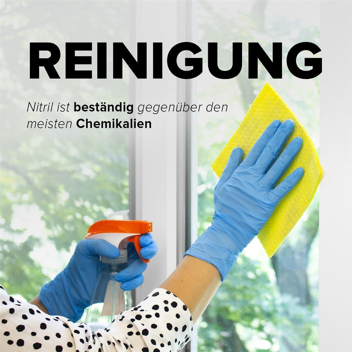 Einweg-Nitril-Handschuhe Größe XXL, Puderfrei und Latexfrei, Einmalhandschuhe Untersuchungshandschue 100 st - Blau - Hard-Germany