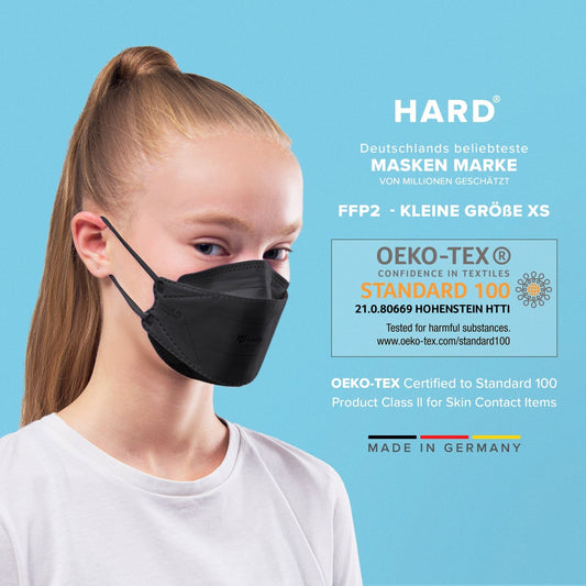 20 X HARD FFP2 Maske - SPIRIT ONE XS Atemschutzmaske für Kinder - kleine Größe - Hard-Germany