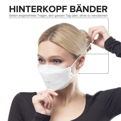 20x "Hard Spirit One" X FFP2-Atemschutz-Maske mit Hinterkopfband, CE 2233, STANDARD by OEKO-TEX Erwachsene - einzeln verpackt - Hard-Germany