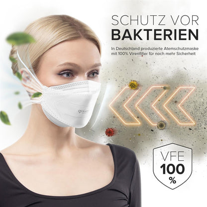 20x "Hard Spirit One" X FFP2-Atemschutz-Maske mit Hinterkopfband, CE 2233, STANDARD by OEKO-TEX Erwachsene - nicht einzeln verpackt - Hard-Germany