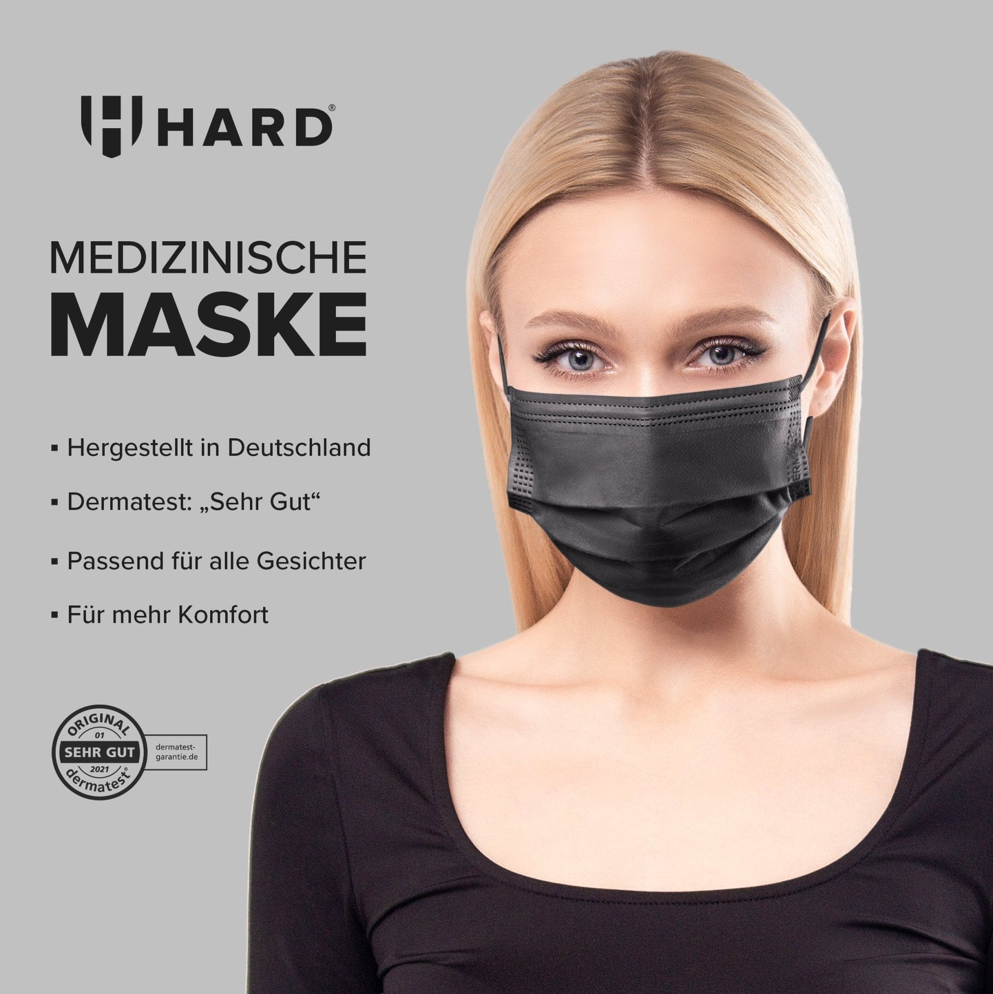 50 X HARD Medizinische Maske TYP IIR- für Erwachsene - Hard-Germany
