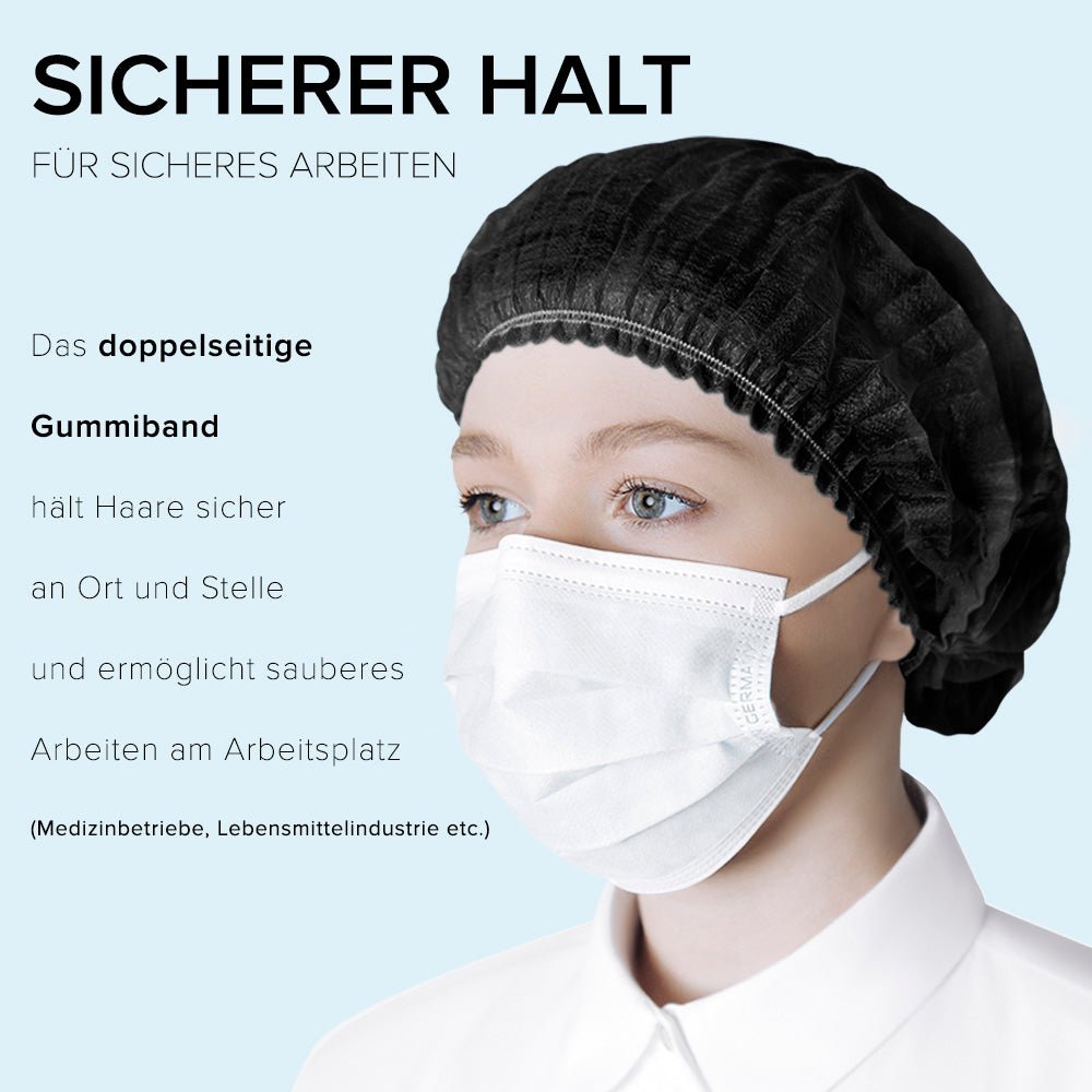 HARD Einweg-Haarnetz mit elastischem Stretchband, STANDARD 100 by OEKO-TEX Made in Germany, Einheitsgröße - Hard-Germany